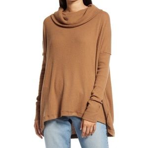 FREE PEOPLE Long Sleeve Cowl Neck Shirt